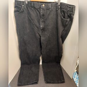 Wrangler Regular Fit Black Jeans Men Size 50x30 Straight Leg Baggy Workwear Y2k